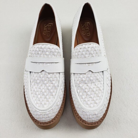 Franco Sarto Balin Lug Sole Loafer Womens 8.5 White Slip On Preppy Platform Flat - Picture 4 of 13